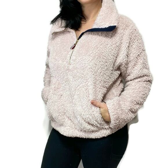 Tommy Hilfiger Pink Sherpa Fleece Jacket Small - Picture 2 of 7